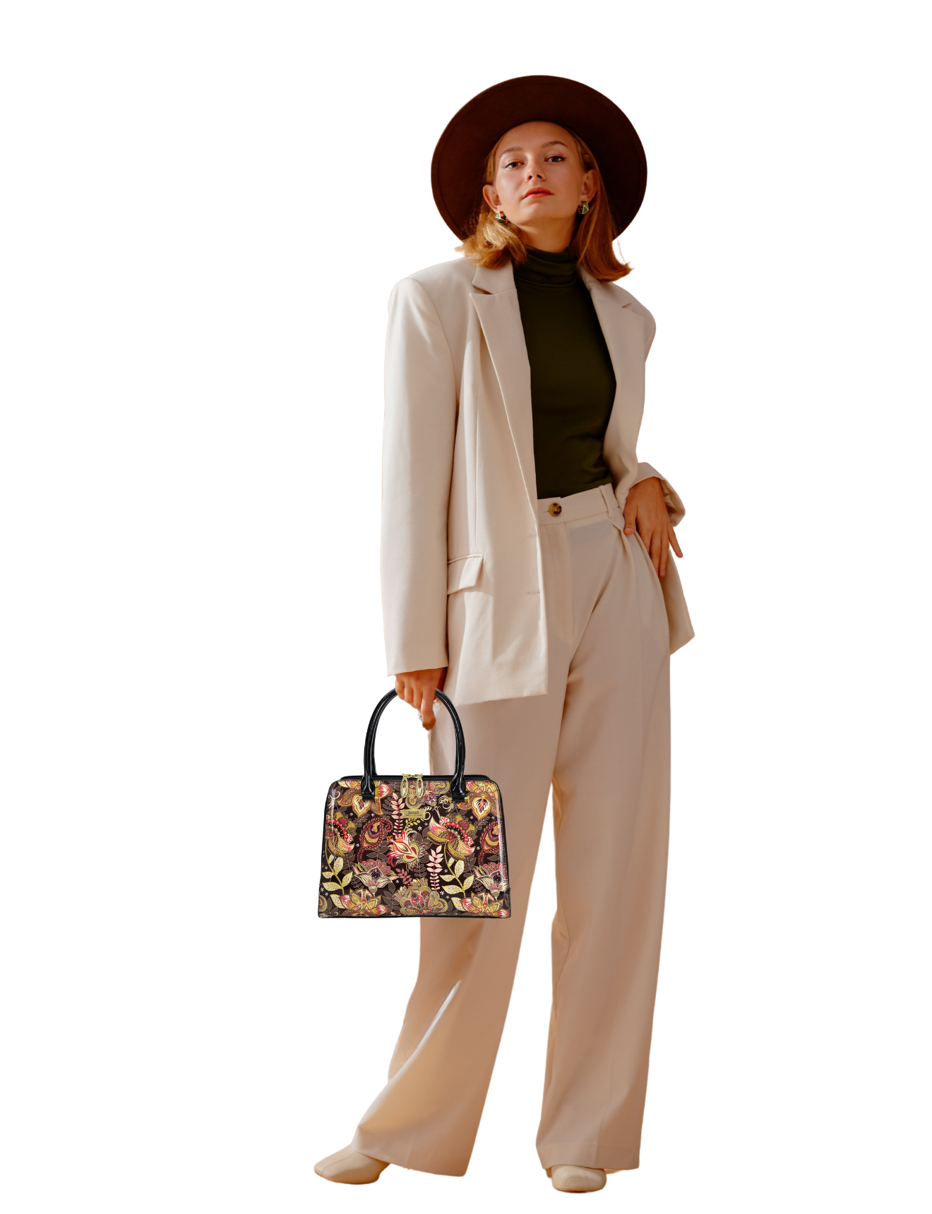 PAVANI GRIP HANDLE LEATHER BAG- SF36-0343- SALE