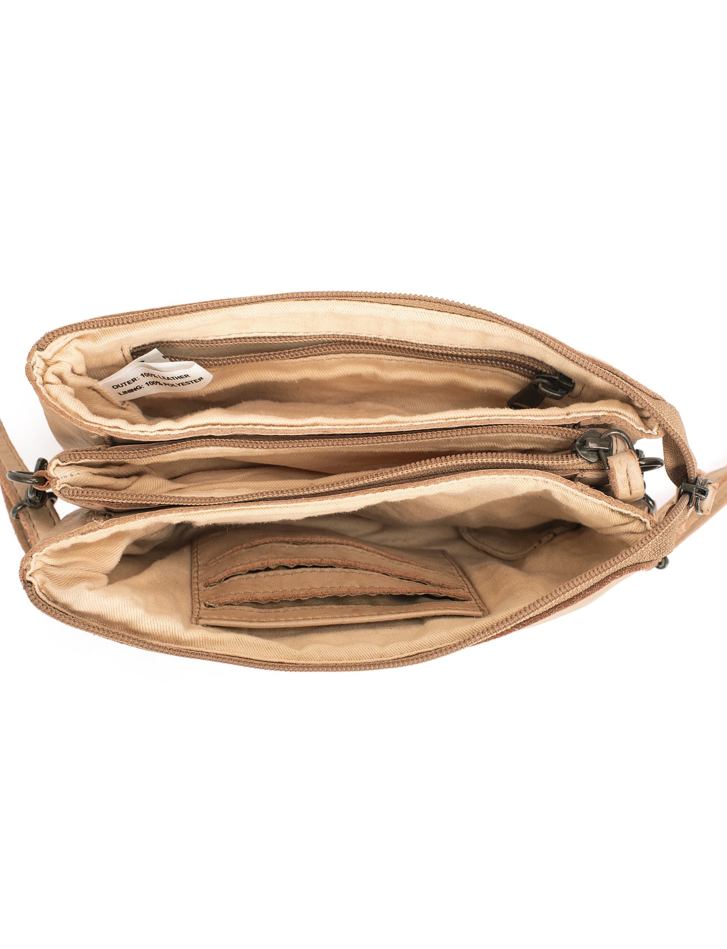 FITZROY STUDDED CROSS BODY BAG W/ ADJUSTABLE STRAP - TAUPE