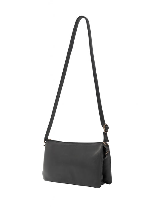 DEVONPORT LEATHER XBODY BAG- A-0014-BLK- NEW IN