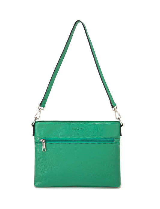 VICKY LEATHER XBODY BAG- E1-0807A-GRN- SALE