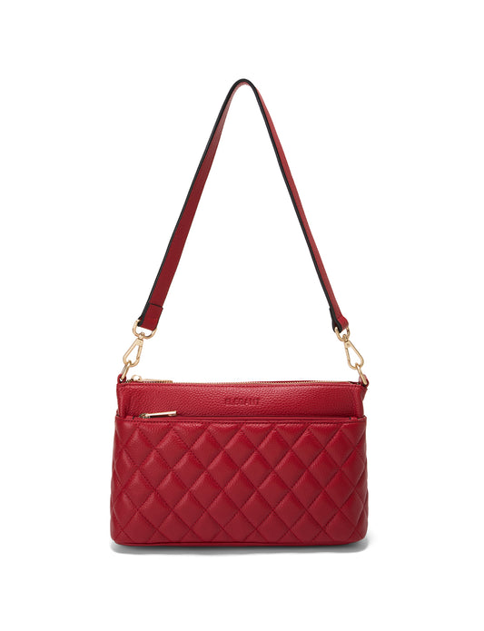 TIANA QUILTED LEATHER XBODY BAG- E1-0845-FIRE