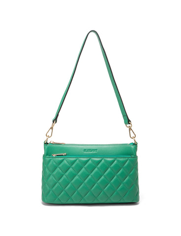TIANA QUILTED LEATHER XBODY BAG- E1-0845-GRN