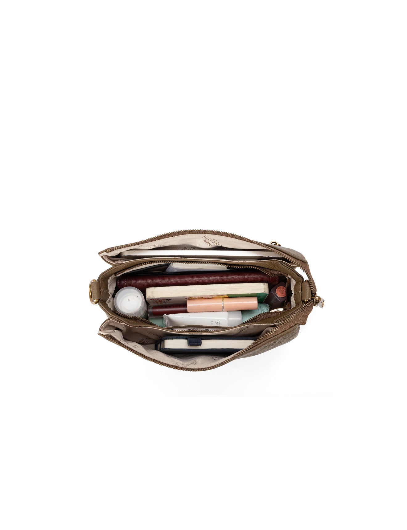 JENNIFER LEATHER BAG - KHAKI