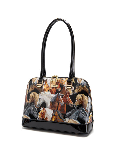 EQUESTRIAN PATENT LEATHER HANDBAG- SF24-0758 – Serenade-Leather