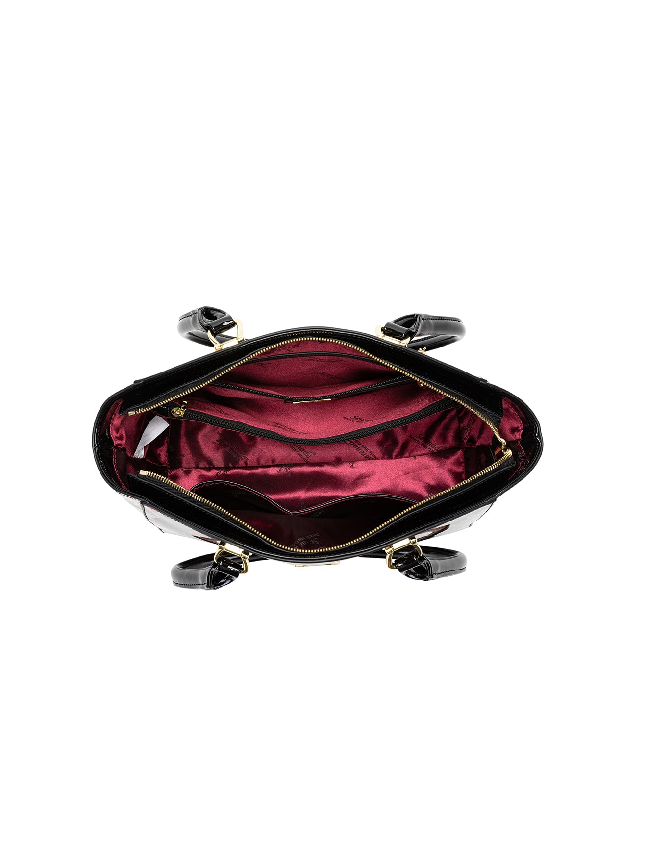 CATS MEOW PATENT LEATHER SHOULDER BAG - CAT PRINT