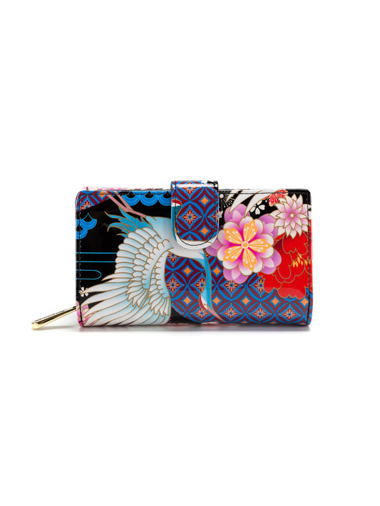MIYUKI MEDIUM PATENT LEATHER WALLET WITH RFID-WSF1202