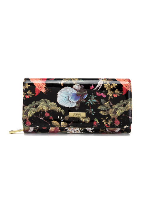 SONGBIRD LARGE PATENT LEATHER WALLET WITH RFID- WSF2601