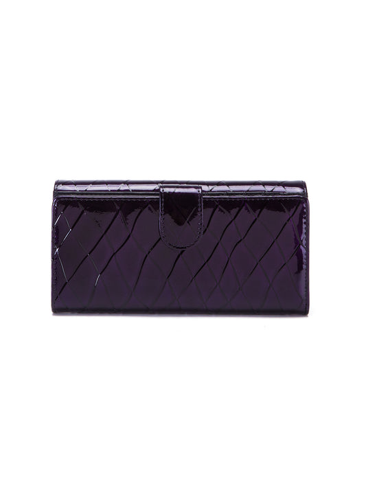 YOLANDA LARGE PATENT LEATHER WALLET WITH RFID- WSF2701