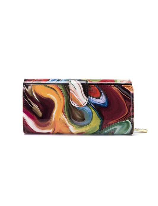 AURORA LARGE PATENT LEATHER WALLET WITH RFID-WSF3301
