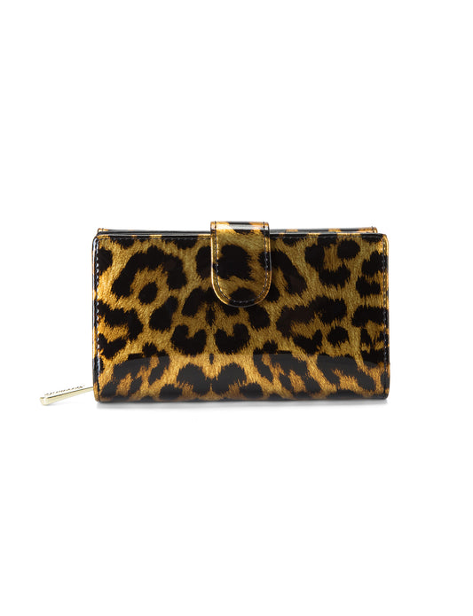 ROUGUE LEOPARD MEDIUM PATENT LEATHER WALLET WITH RFID-WSF3502