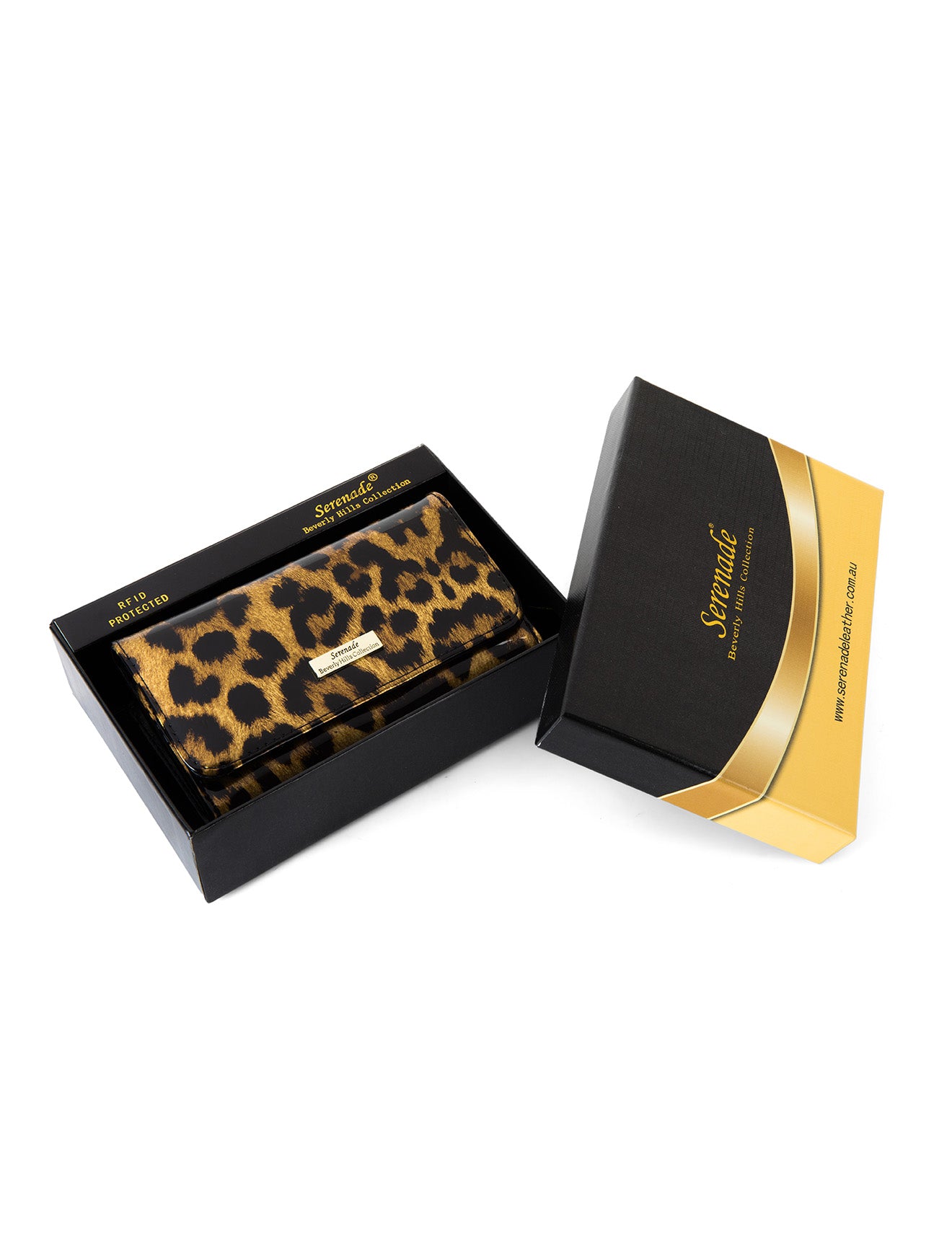 ROUGUE LEOPARD MEDIUM PATENT LEATHER WALLET WITH RFID-WSF3502