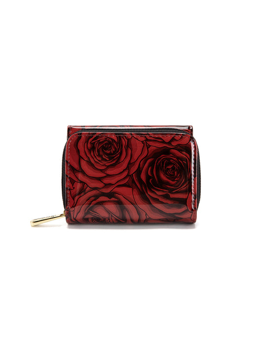 ROSE BUDS SML PATENT LEATHER WALLET WITH RFID- WSF3803