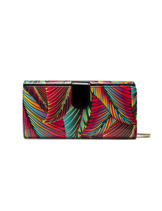 AMAZON LARGE PATENT LEATHER WALLET WITH RFID- WSF3901