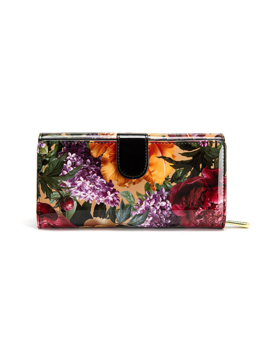 BOUQUET LARGE PATENT LEATHER WALLET WITH RFID- WSF4101