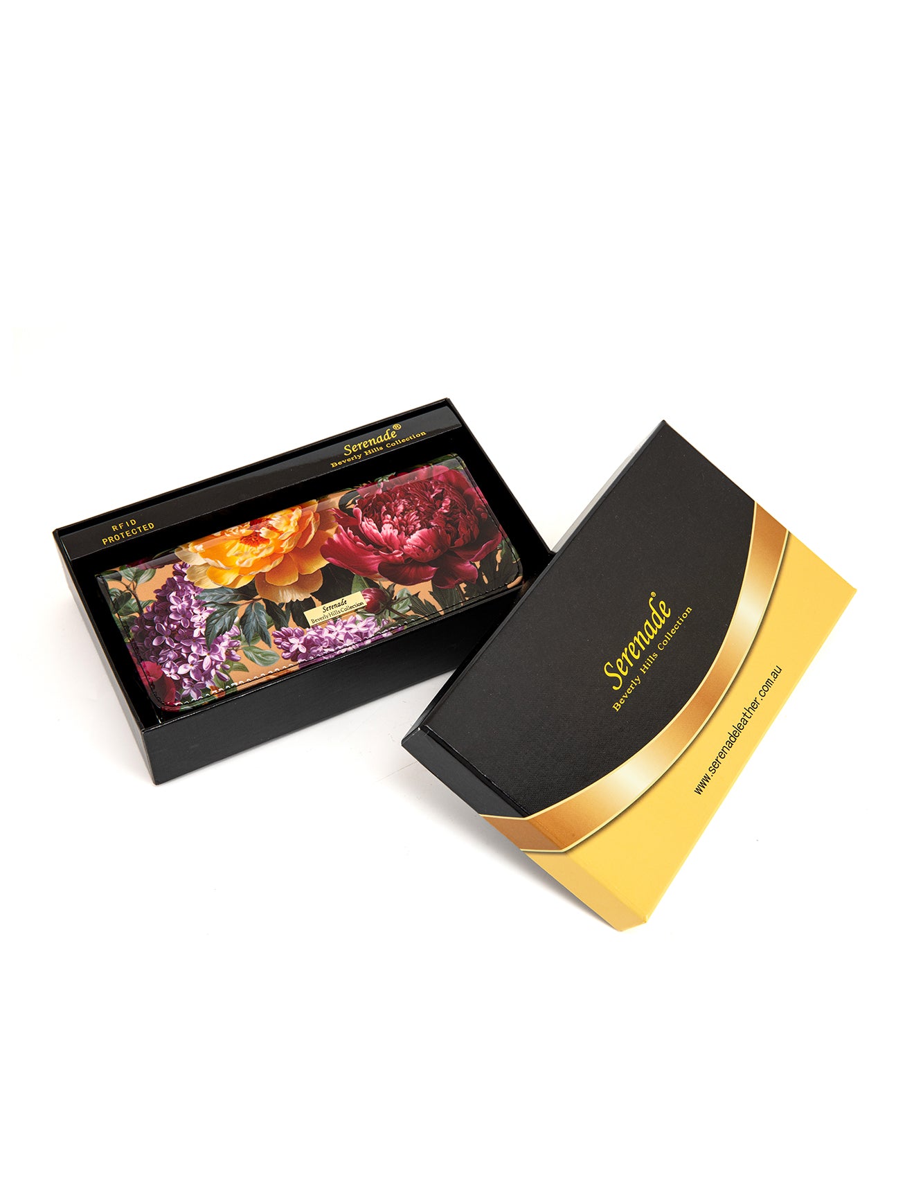BOUQUET LARGE PATENT LEATHER WALLET WITH RFID- WSF4101
