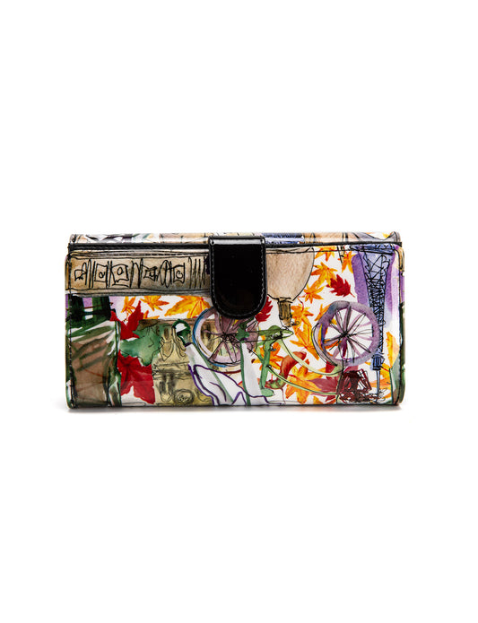 PARISIAN LARGE PATENT LEATHER WALLET WITH RFID- WSF4201