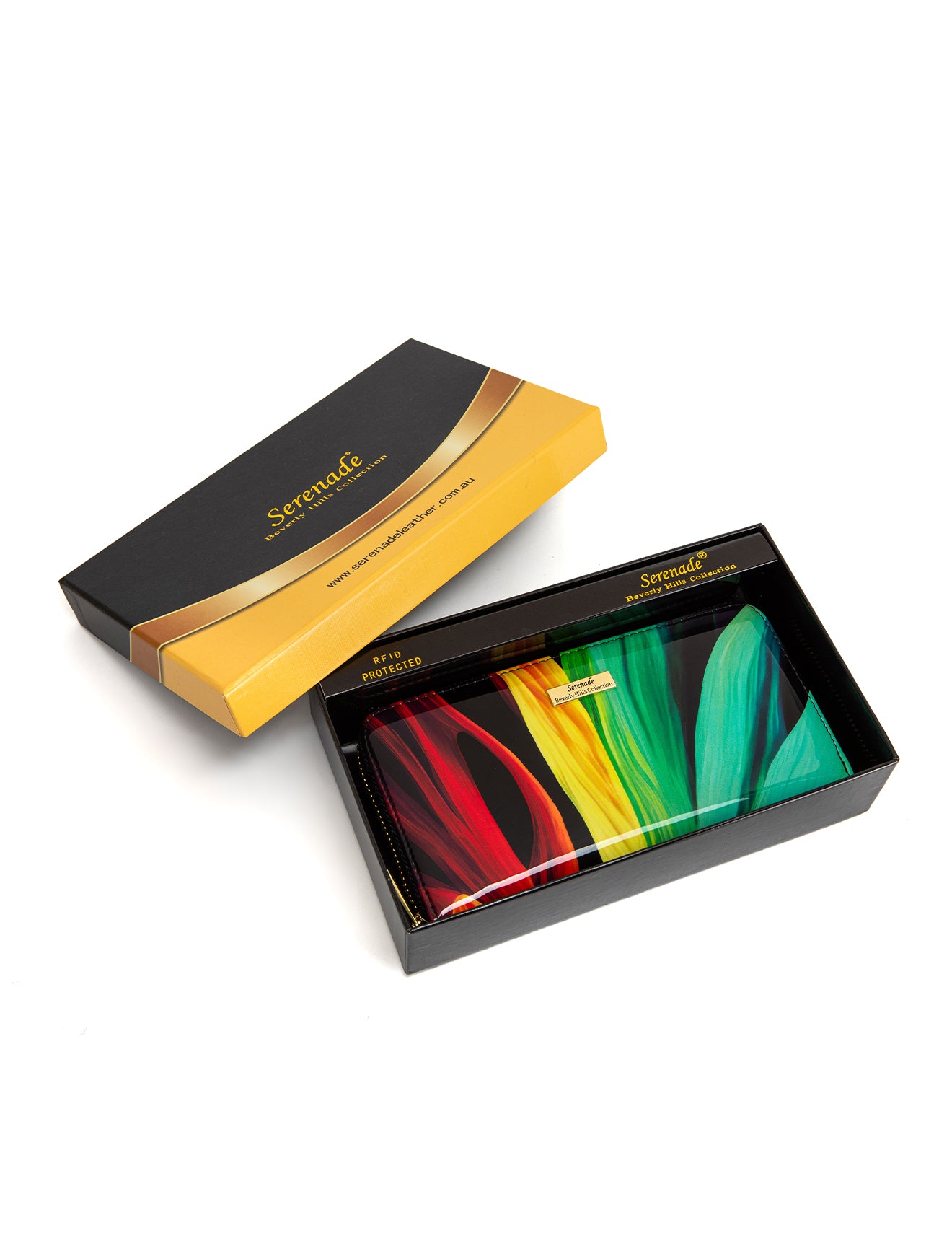 FLAME ZIP AROUND LEATHER RFID WALLET- WSF4416