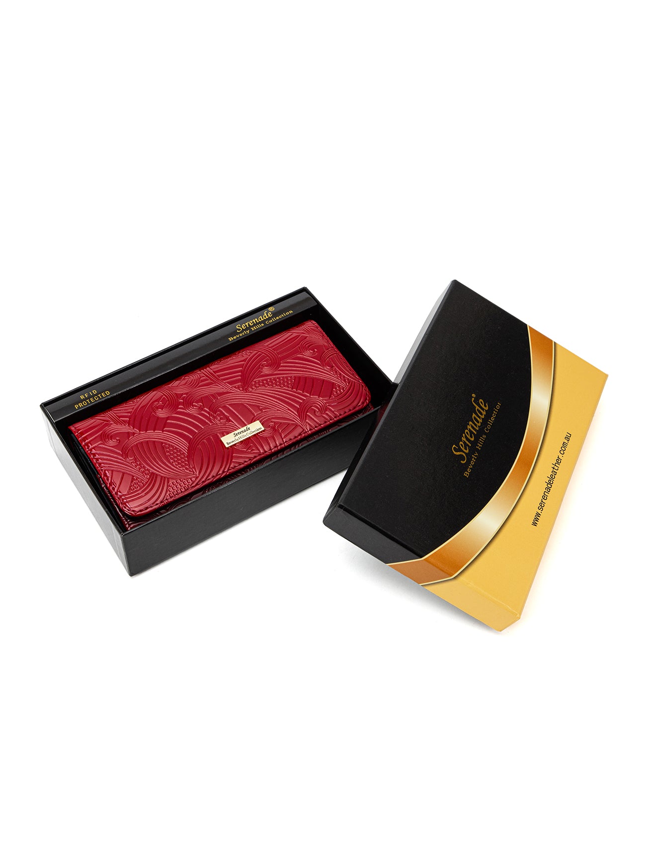 AMIRA LARGE PATENT LEATHER WALLET WITH RFID- WSF4501-RED- NEW IN