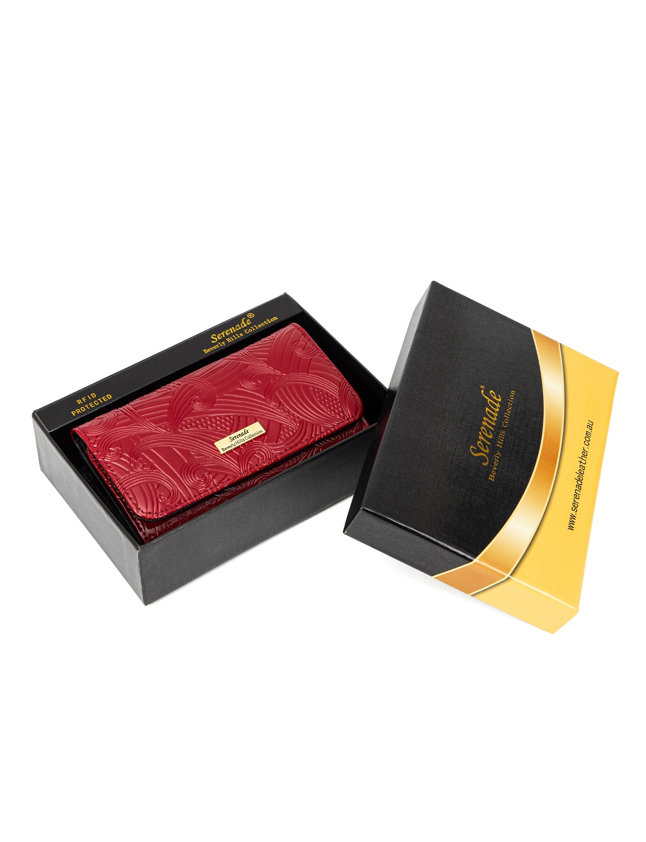 AMIRA MEDIUM PATENT LEATHER WALLET WITH RFID- WSF4502-RED- NEW IN