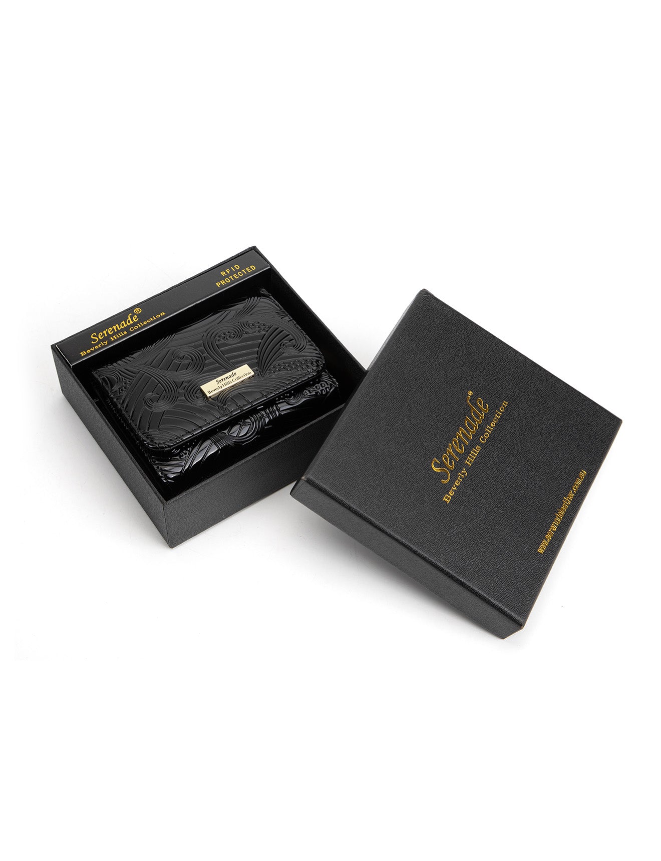 AMIRA SML PATENT LEATHER WALLET WITH RFID- WSF4503-BLK