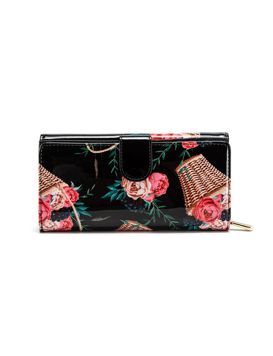 MABEL LARGE PATENT LEATHER WALLET WITH RFID- WSF4601