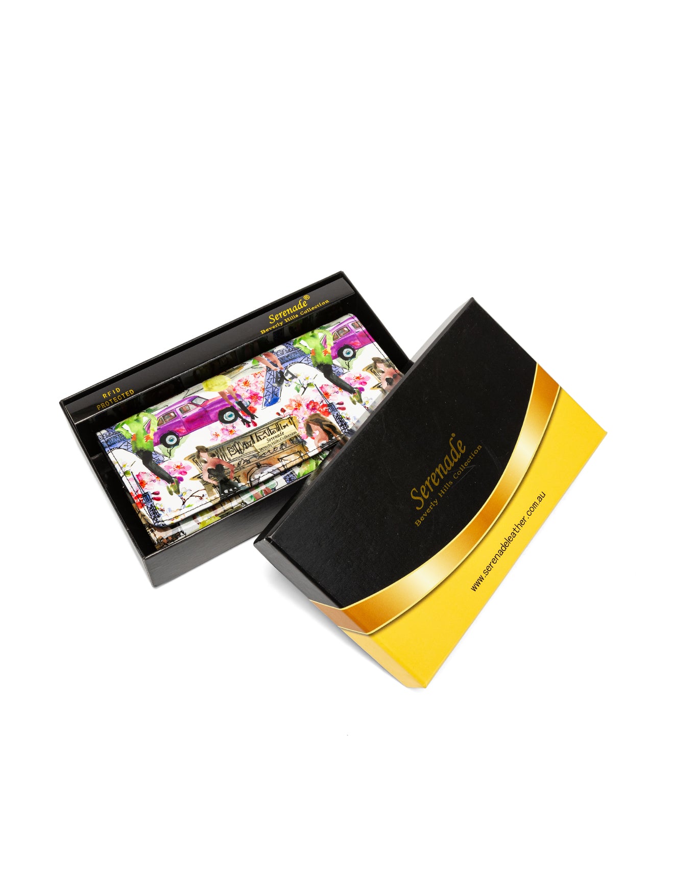 PARIS LARGE PATENT LEATHER WALLET WITH RFID WITH RFID - PARIS PRINT
