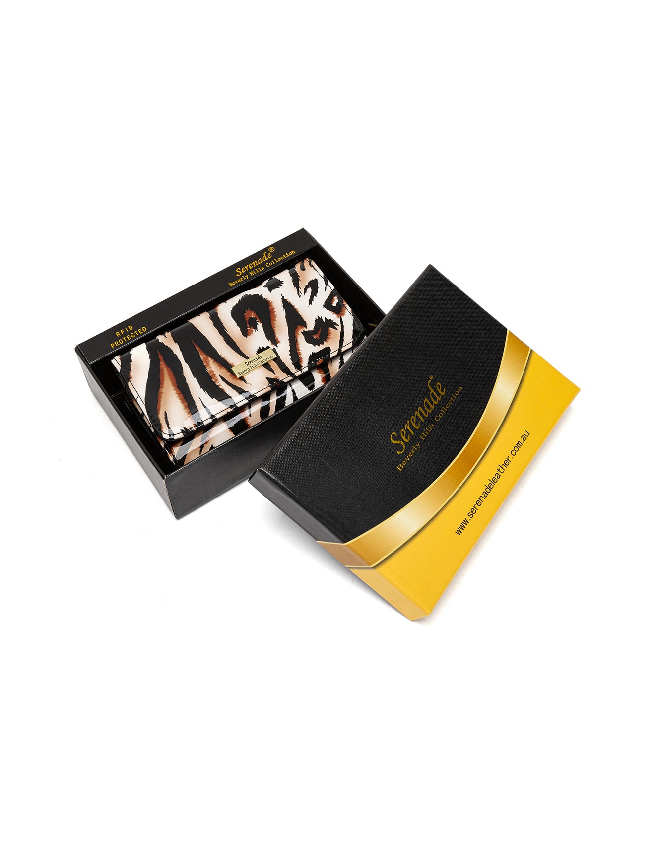 COUGAR MEDIUM PATENT LEATHER WALLET WITH RFID - COUGAR PRINT
