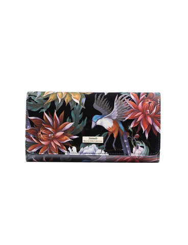 VINTAGE BIRD LARGE  PATENT LEATHER WALLET WITH RFID- WSN4101