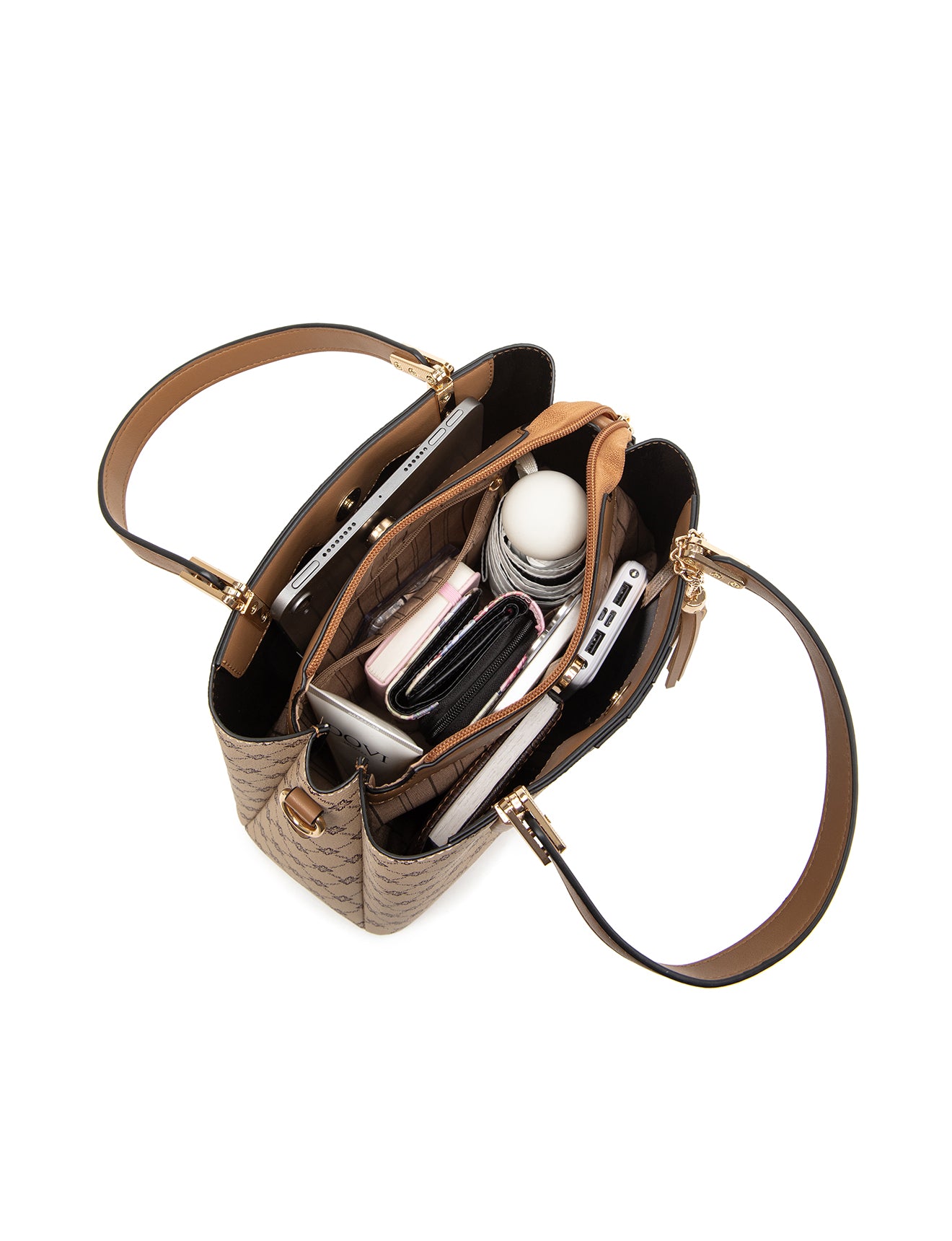 MCKINLEY VEGAN TRIPLE COMPARTMENT BAG- XB-2359-BEI