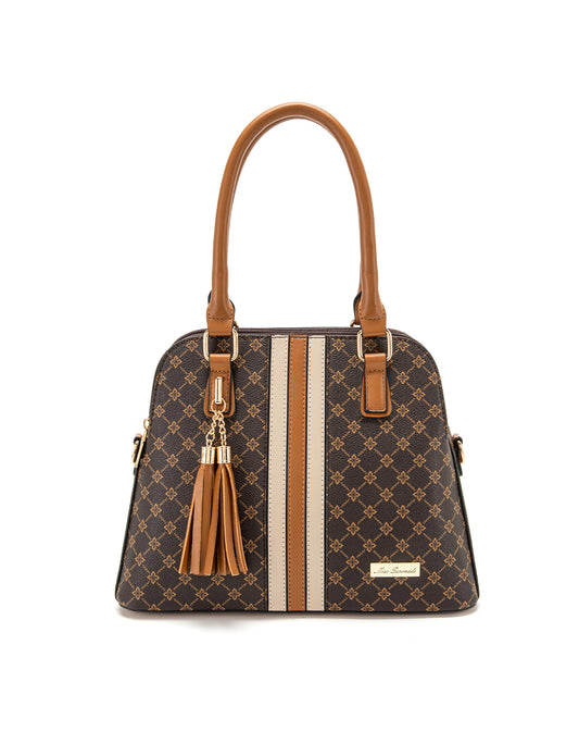 TESS TRIPLE COMPARTMENT VEGAN DOME BAG- XB-2374-TAN-NEW IN
