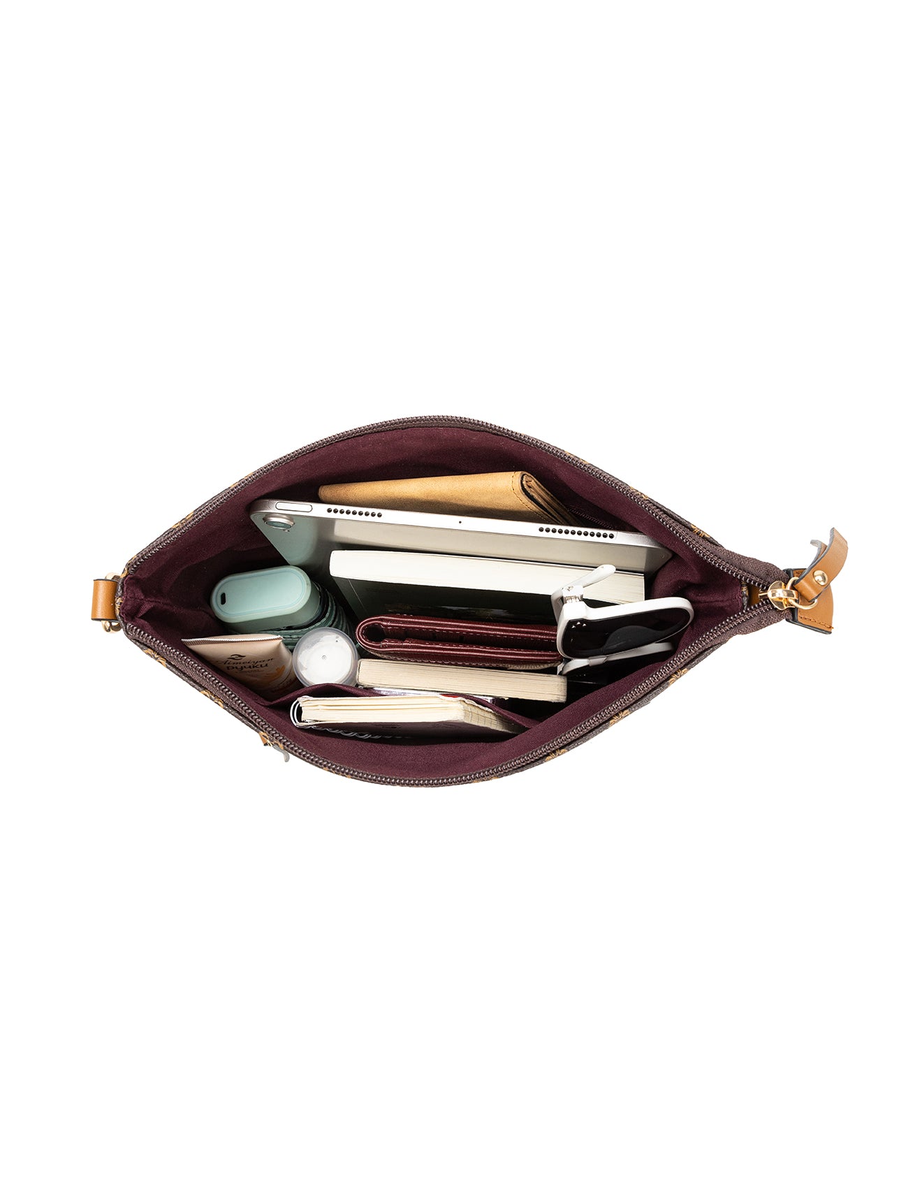 FLORENCE PRINTED XBODY BAG - TAN
