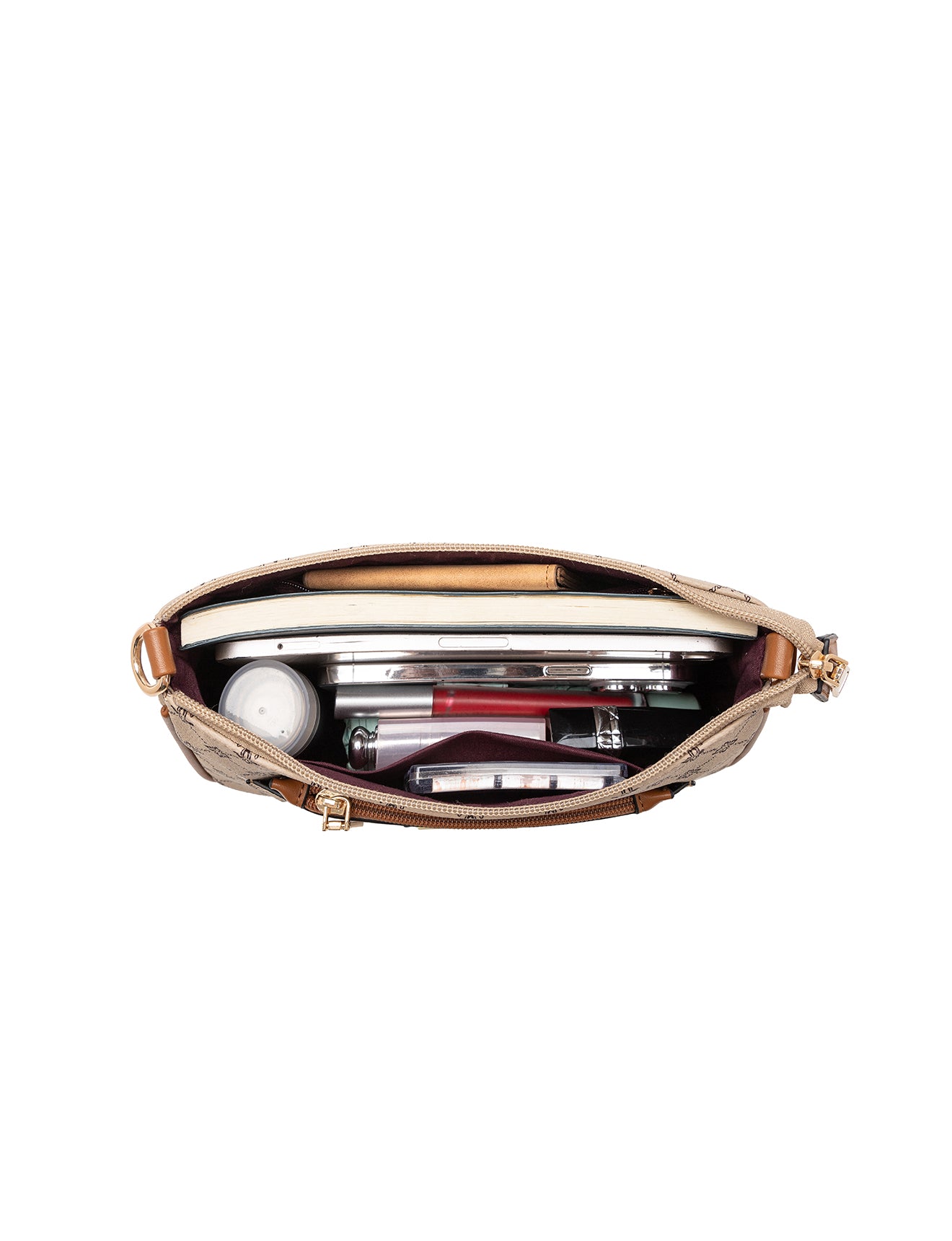 MILANO XBODY BAG WITH REMOVABLE ZIP COIN PURSE - BEIGE