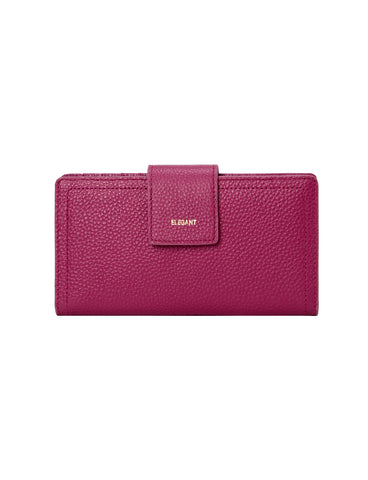 FAITH LEATHER TAB STYLE RFID WALLET- MAGENTA- LOWER PRICE!