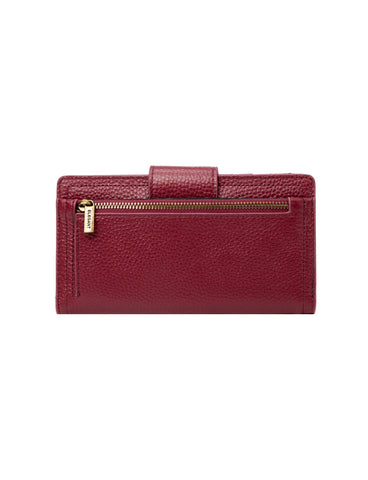 FAITH LEATHER TAB STYLE RFID WALLET- RED- LOWER PRICE!