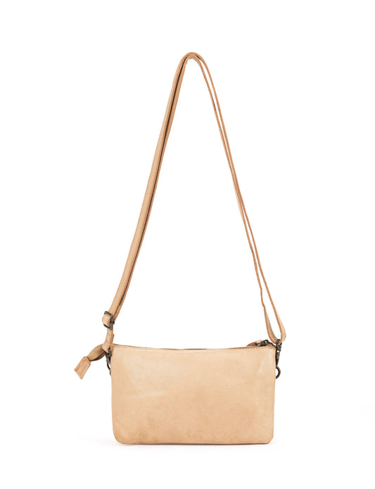FITZROY STUDDED CROSS BODY BAG W/ ADJUSTABLE STRAP - TAUPE