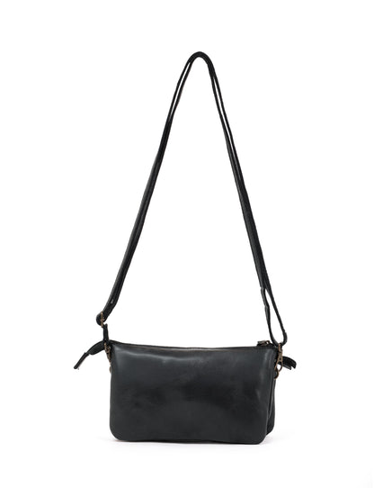 FITZROY STUDDED CROSS BODY BAG W/ ADJUSTABLE STRAP - BLACK