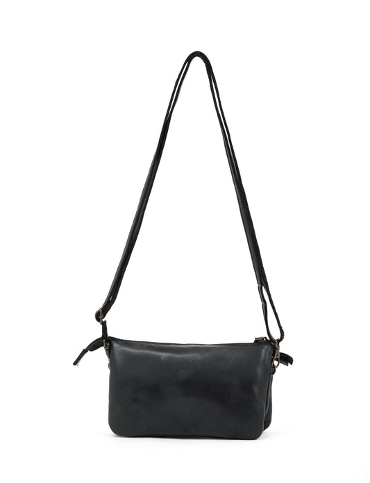 FITZROY STUDDED CROSS BODY BAG W/ ADJUSTABLE STRAP - BLACK