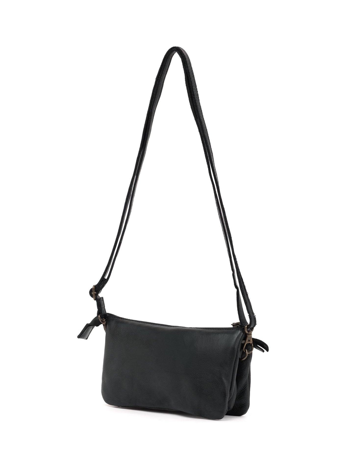 FITZROY STUDDED CROSS BODY BAG W/ ADJUSTABLE STRAP - BLACK