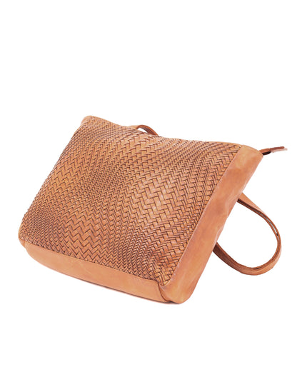 TOOWOOMBA WOVEN TOTE - TAN