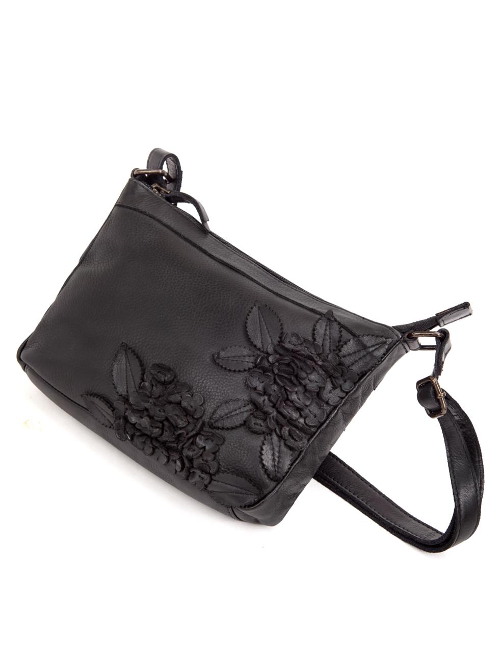 ELIZA CROSS BODY BAG W/ ADJUSTABLE STRAP - BLACK