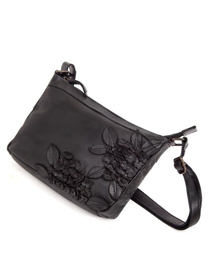 ELIZA CROSS BODY BAG W/ ADJUSTABLE STRAP - BLACK