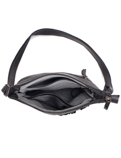 ELIZA CROSS BODY BAG W/ ADJUSTABLE STRAP - BLACK