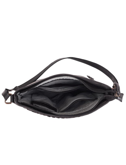 COOGEE CROSS BODY BAG W/ ADJUSTABLE STRAP - BLACK