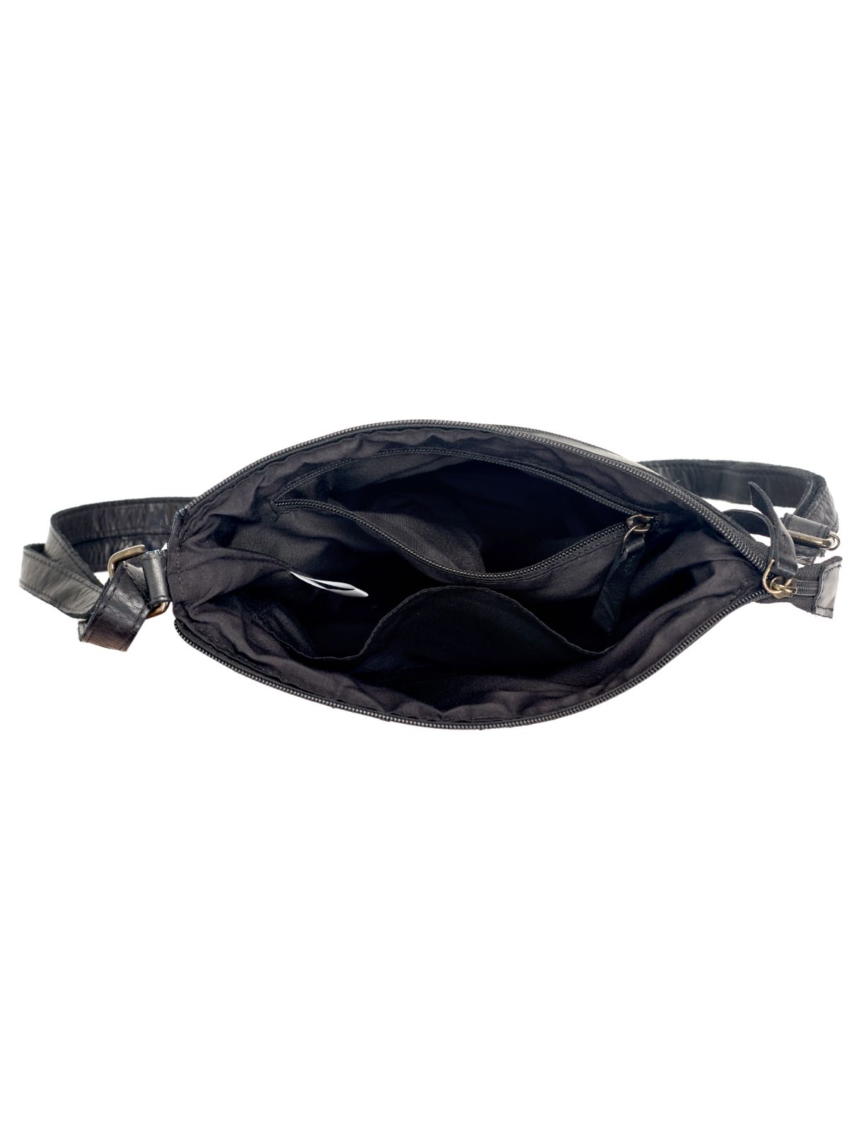 KALGOORLIE WOVEN PANELLED LEATHER XBODY BAG- A-0001-BLACK- NEW IN