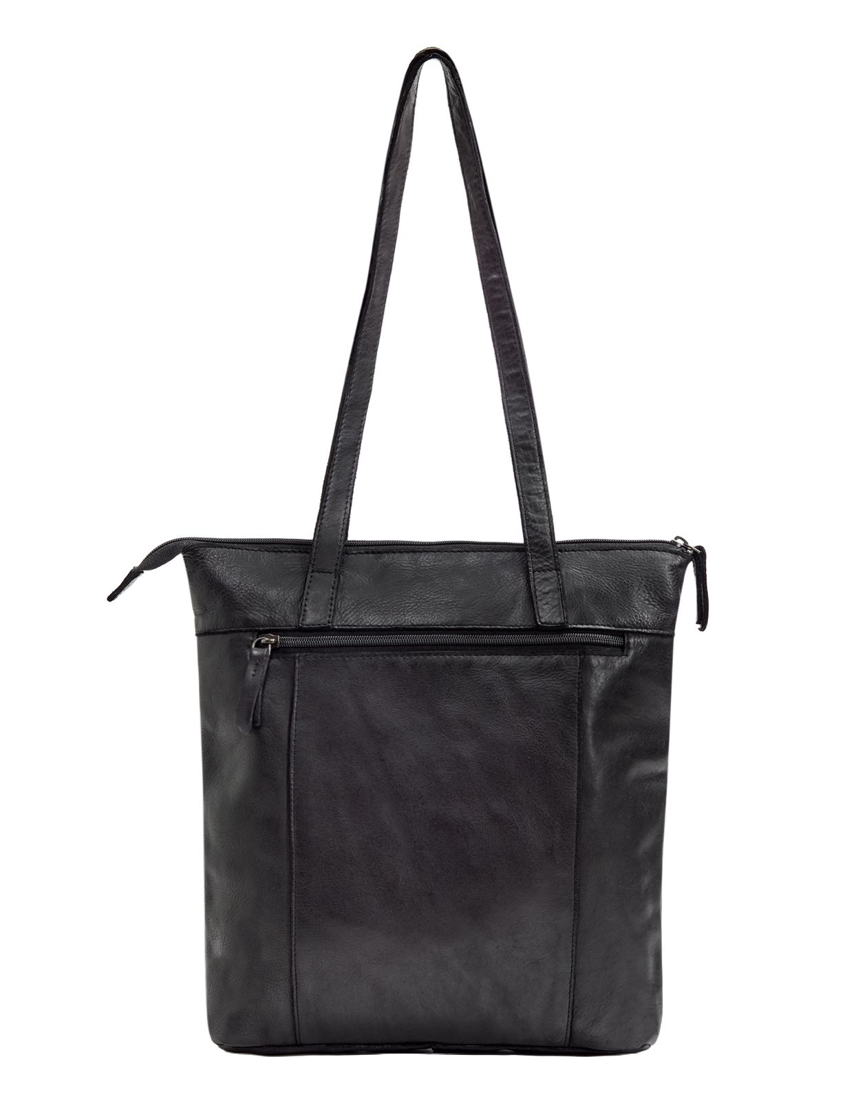 LONGREACH PANELLED LEATHER  TOTE BAG- A-0002-BLACK- NEW IN