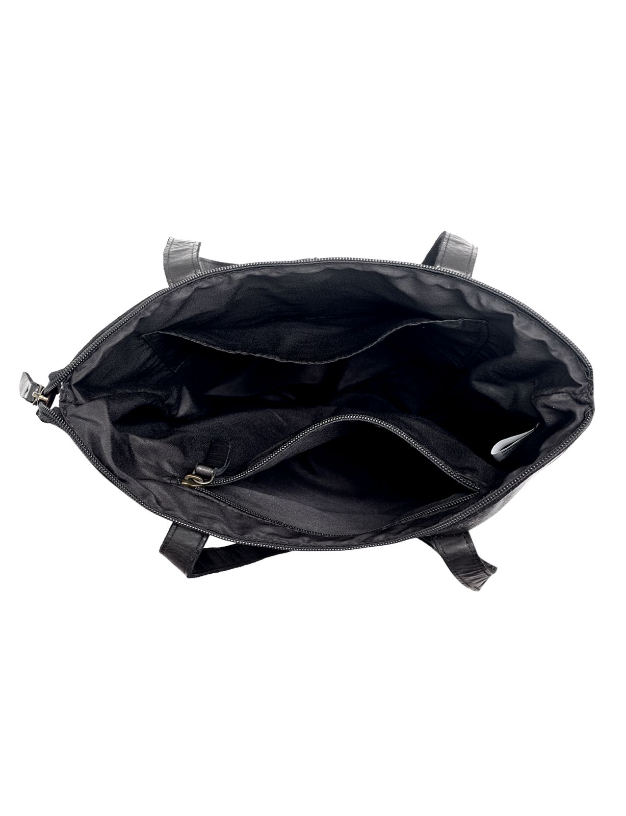 LONGREACH PANELLED LEATHER  TOTE BAG- A-0002-BLACK- NEW IN