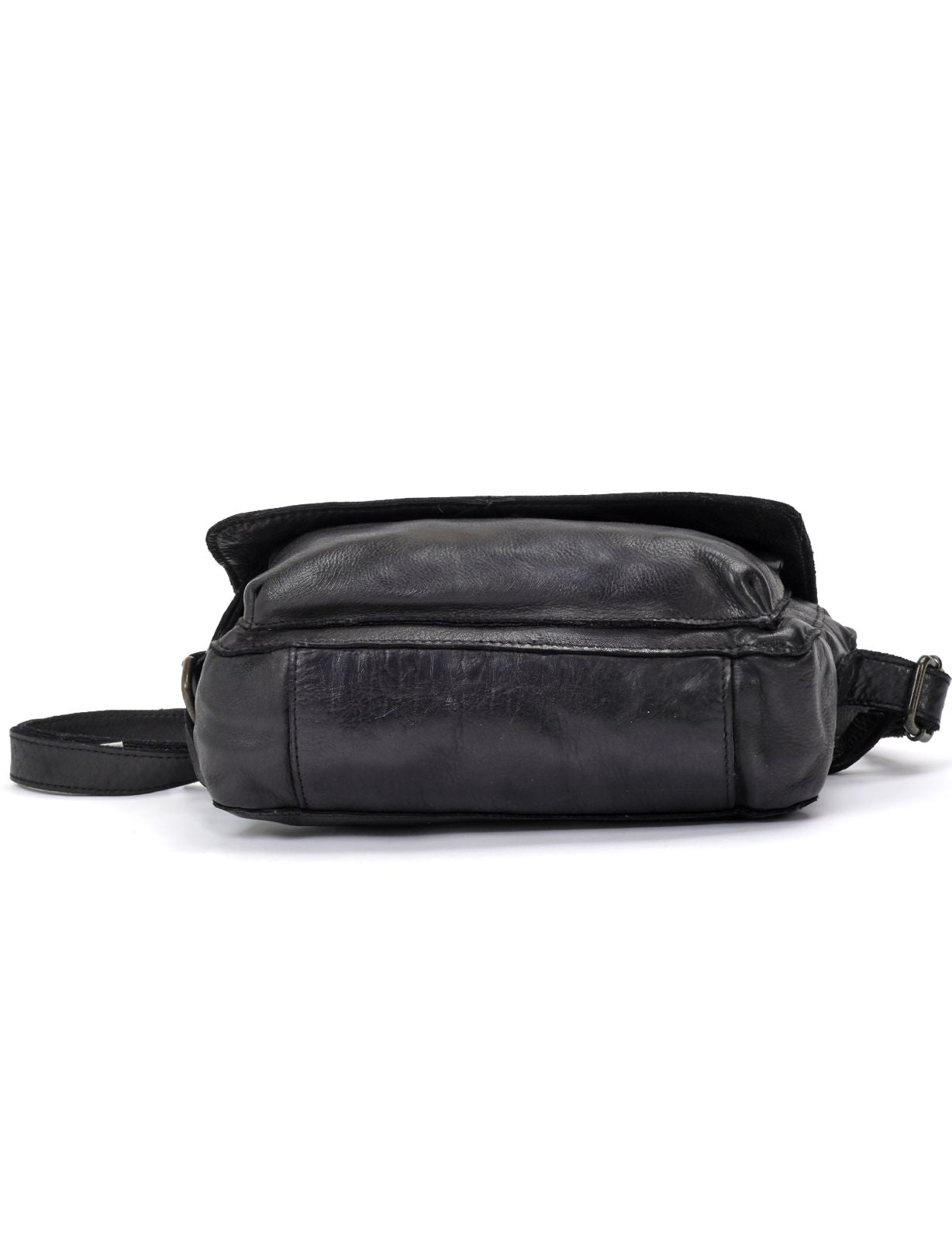 ESPERANCE SML FLAPOVER LEATHER XBODY BAG-A-0004-BLACK- NEW IN