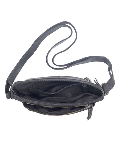 BROOME SML LEATHER XBODY BAG- A-0005-BLACK- NEW IN