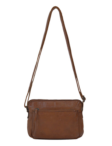 BROOME SML LEATHER XBODY BAG- A-0005-COGNAC- NEW IN