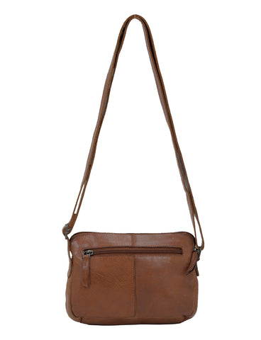BROOME SML LEATHER XBODY BAG- A-0005-COGNAC- NEW IN